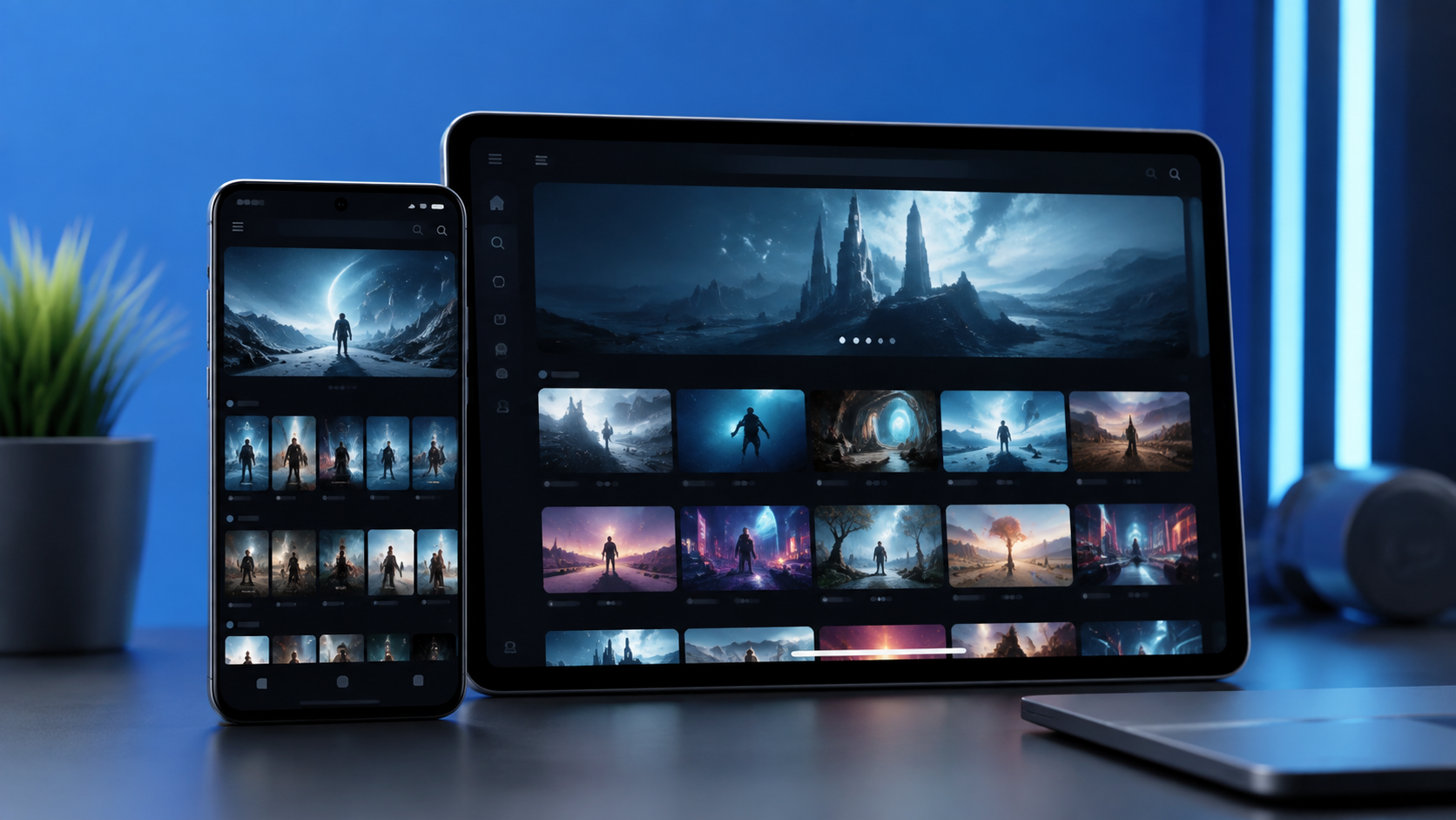 Free movie apps for Android displayed on a smartphone and tablet