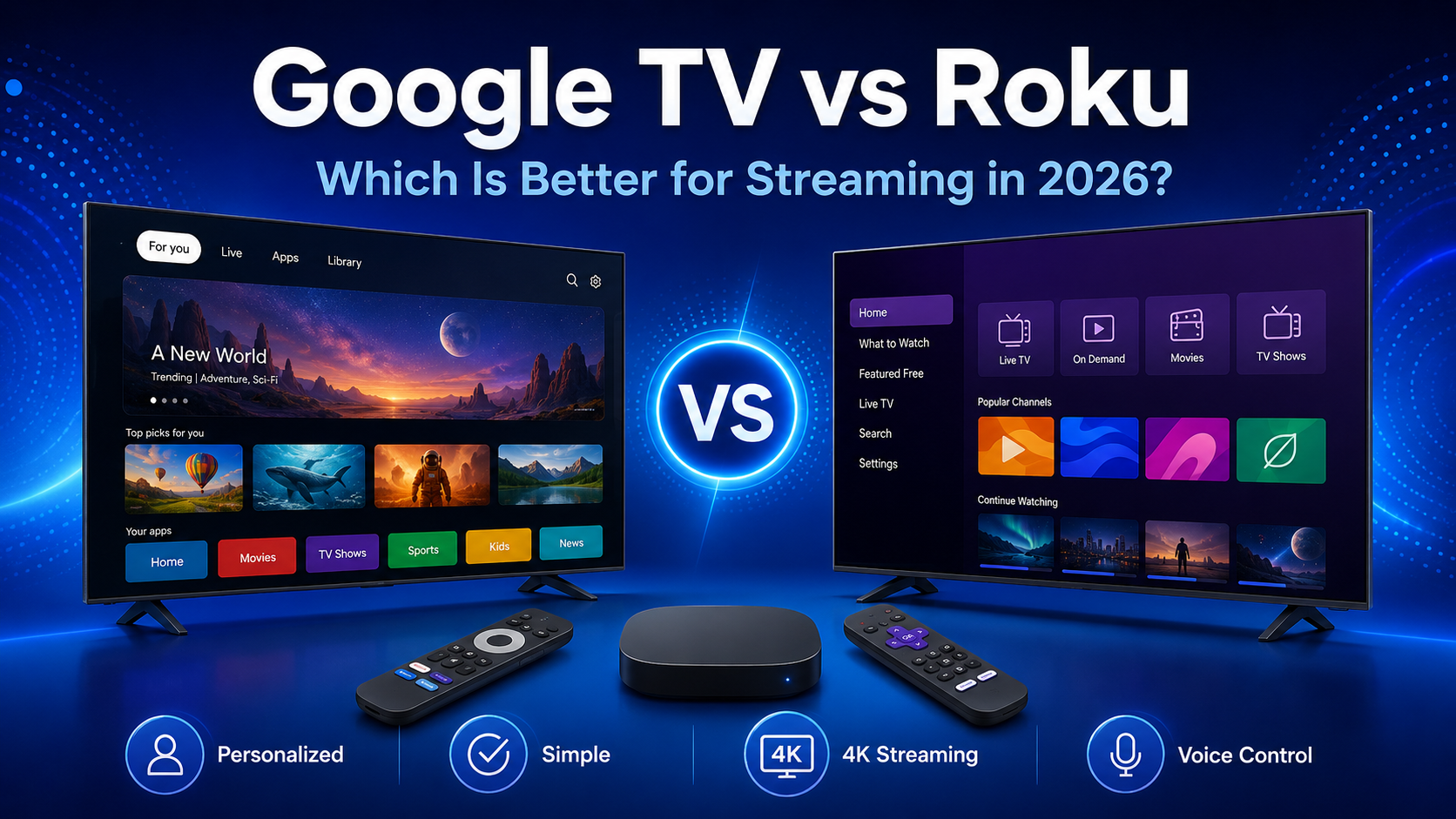 Google TV vs Roku streaming platform comparison in 2026